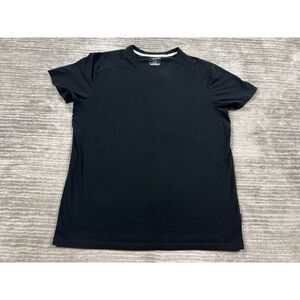 Kenneth Cole‎ Top Womens Large Black V-Neck Short Sleeve Cotton Blend